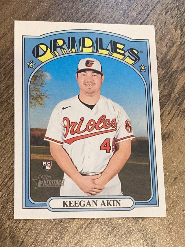 Keegan Akin Baltimore Orioles MLB 2021 Topps Heritage 714 SP