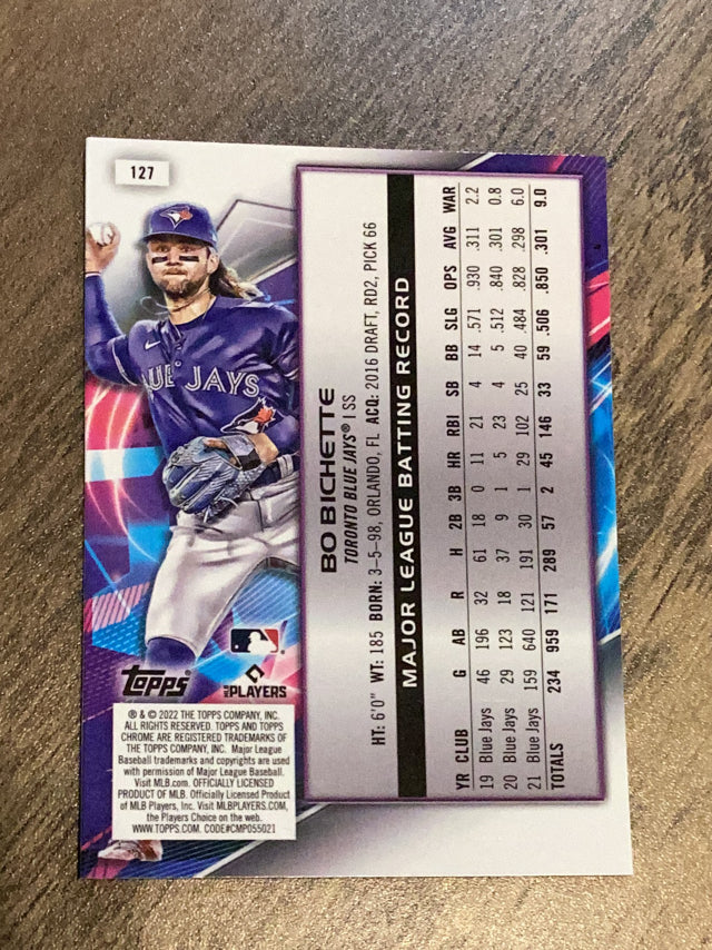 Bo Bichette Toronto Blue Jays MLB 2022 Topps Cosmic Chrome 127 Topps