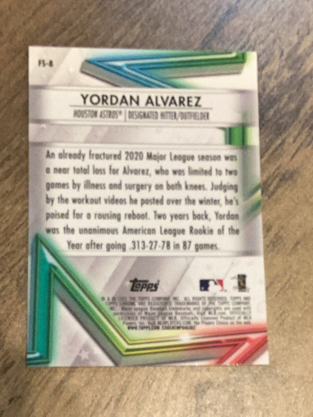 Yordan Alvarez Houston Astros MLB 2021 Topps Chrome - Future Stars FS-8 Topps
