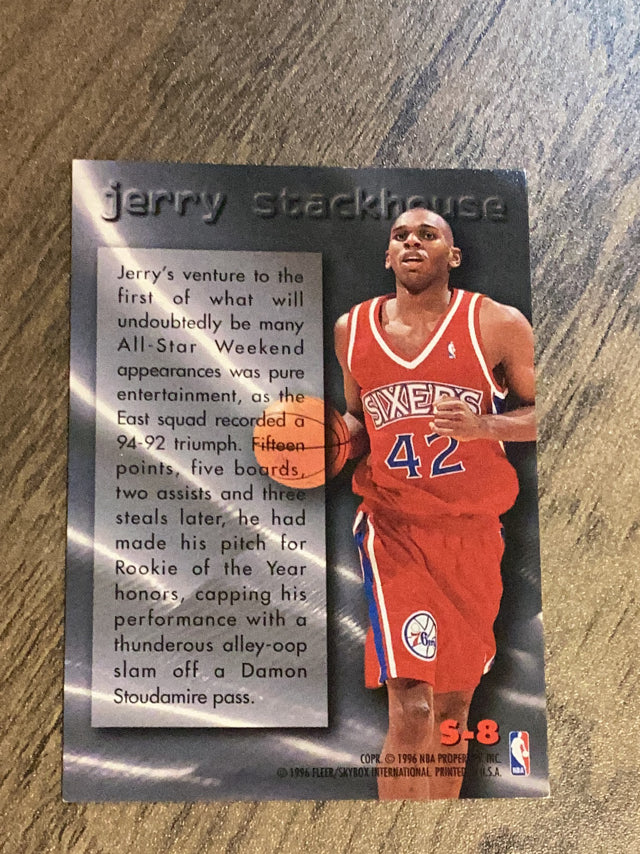 Jerry Stackhouse Philadelphia 76ers NBA 1995-96 Metal: Stackhouse's Scrapbook S-8 Metal