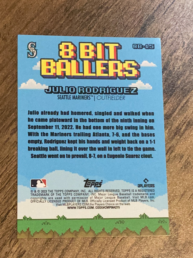 Julio Rodríguez Seattle Mariners MLB 2023 Topps Big League: 8 Bit Ballers 8B-15 Topps