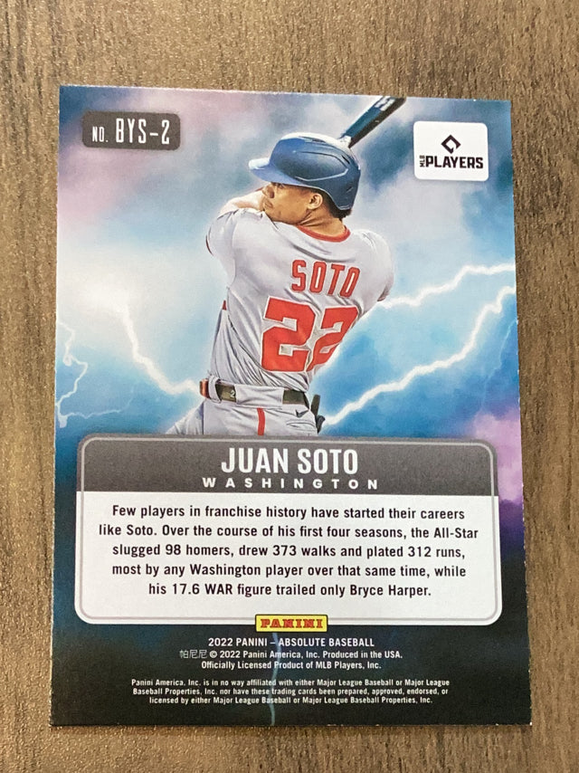 Juan Soto Washington Nationals MLB 2022 Panini Absolute: By Storm Retail Green BYS-2 Panini