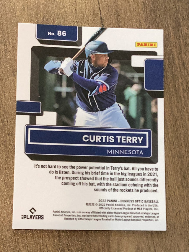 Curtis Terry Minnesota Twins MLB 2022 Donruss Optic 86 RC, RR Donruss