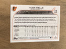 Alex Wells Baltimore Orioles MLB 2022 Topps 118b RC, VAR\nVAR: Factory set, Large RC logo variation Topps