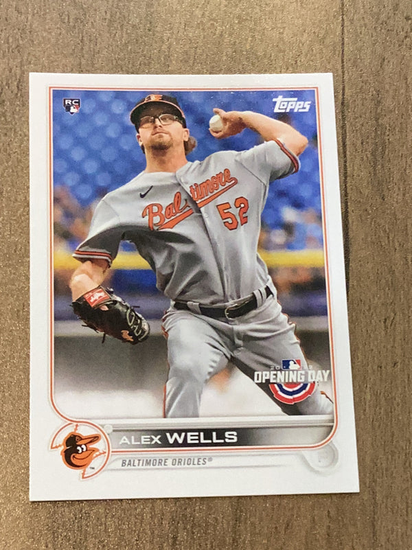 Alex Wells Baltimore Orioles MLB 2022 Topps Opening Day 23 RC