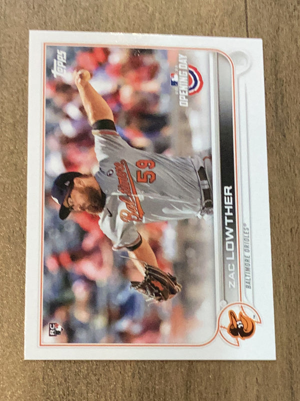 Zac Lowther Baltimore Orioles MLB 2022 Topps Opening Day 63 RC
