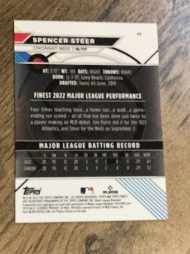 Spencer Steer Cincinnati Reds MLB 2023 Finest - Refractor 95 Topps