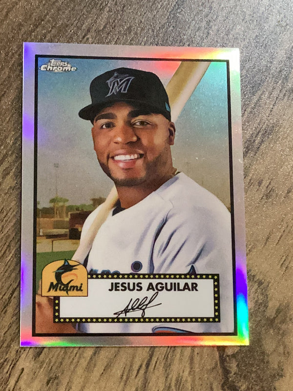 Jesus Aguilar Miami Marlins MLB 2021 Topps Chrome Platinum Anniversary: Refractor 242 