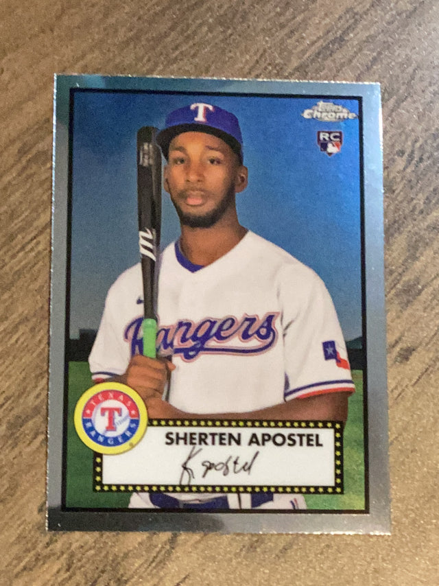 Sherten Apostel Texas Rangers MLB 2021 Topps Chrome Platinum Anniversary 95 RC