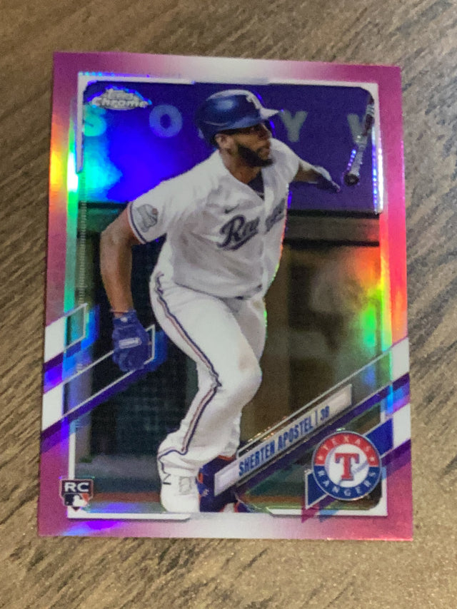 Sherten Apostel Texas Rangers MLB 2021 Topps Chrome - Pink Refractor 126 