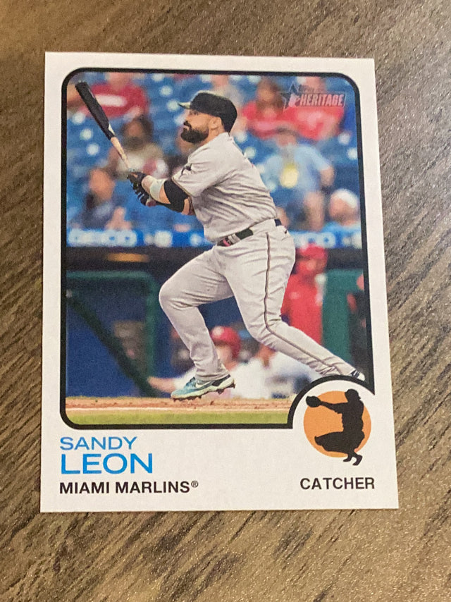 Sandy Leon Miami Marlins MLB 2022 Topps Heritage 654 