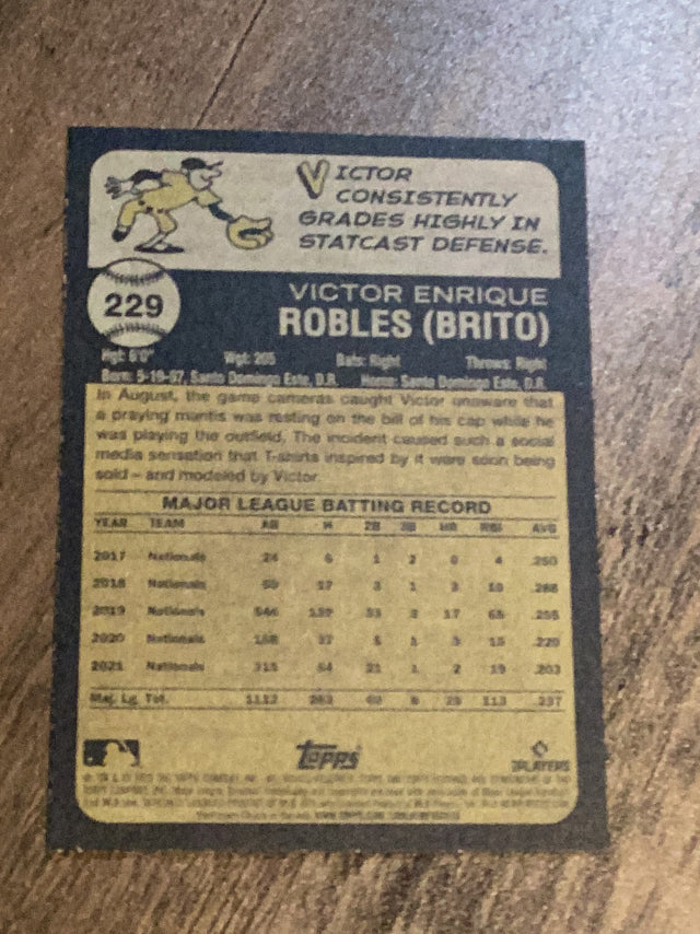 Victor Robles Washington Nationals MLB 2022 Topps Heritage 229 Topps