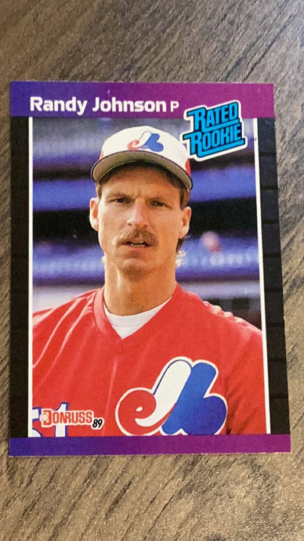 Randy Johnson RR, RC, UER Montreal Expos MLB 1989 Donruss 42 RR, RC, UER