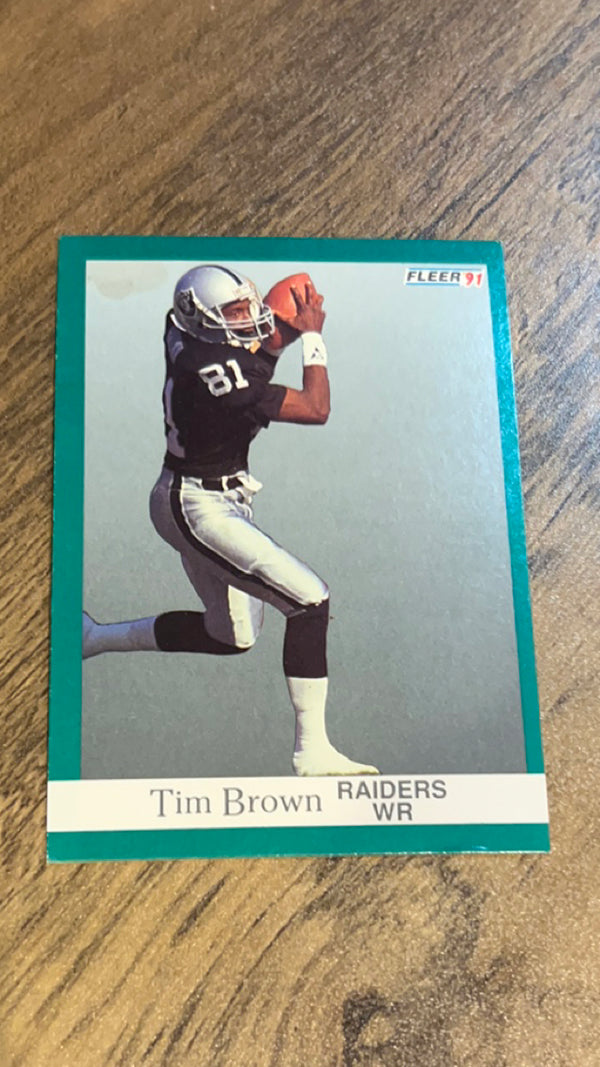 Tim Brown Los Angeles Raiders NFL 1991 Fleer 104 