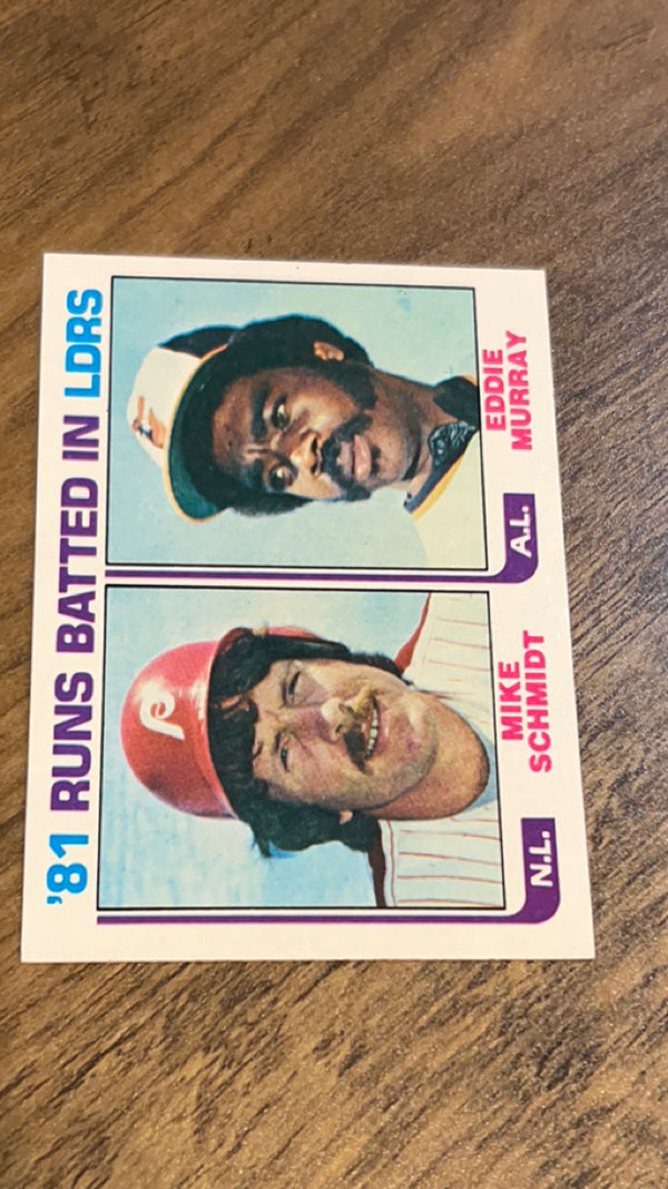 '81 Runs Batted In Leaders (Mike Schmidt / Eddie Murray)  MLB 1982 Topps 163 LL