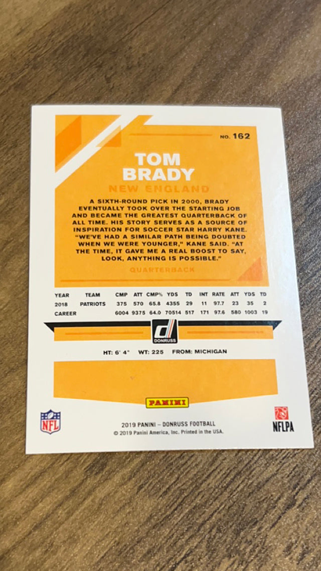 Tom Brady New England Patriots NFL 2019 Donruss 162 Donruss