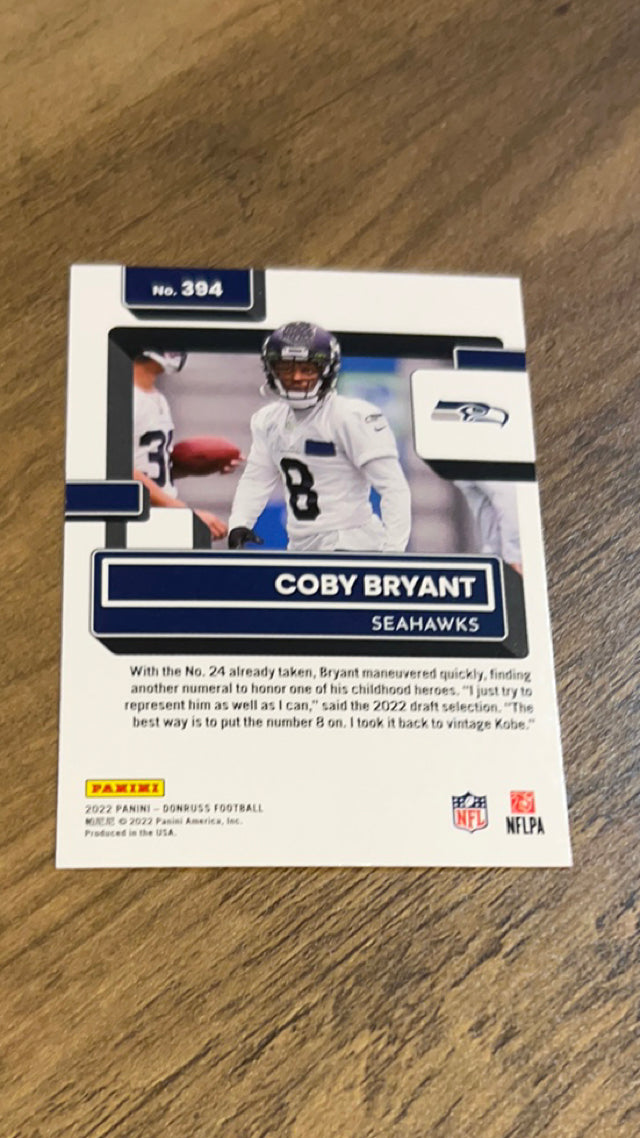 Coby Bryant Seattle Seahawks NFL 2022 Donruss 394 RR, RC Donruss