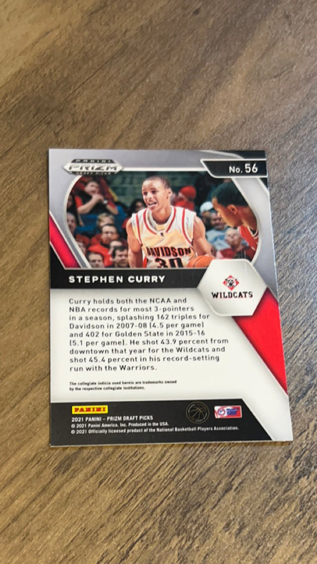 Stephen Curry Davidson Wildcats NBA 2021 Panini Prizm Draft Picks 56 Panini