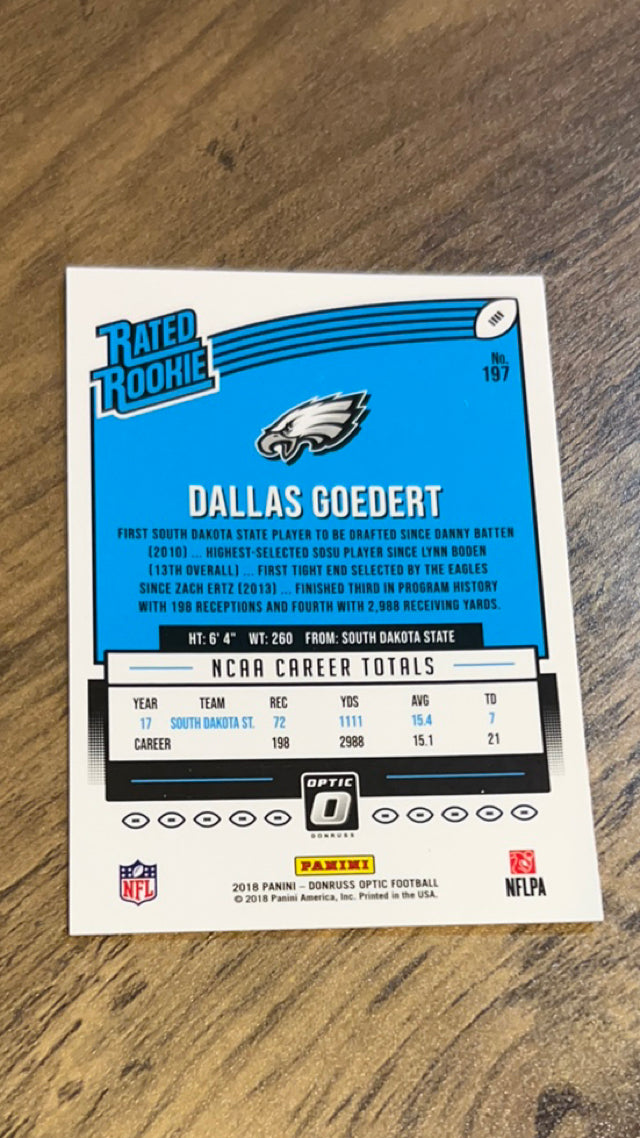 2018 Donruss Optic Football Dallas Goedert 197