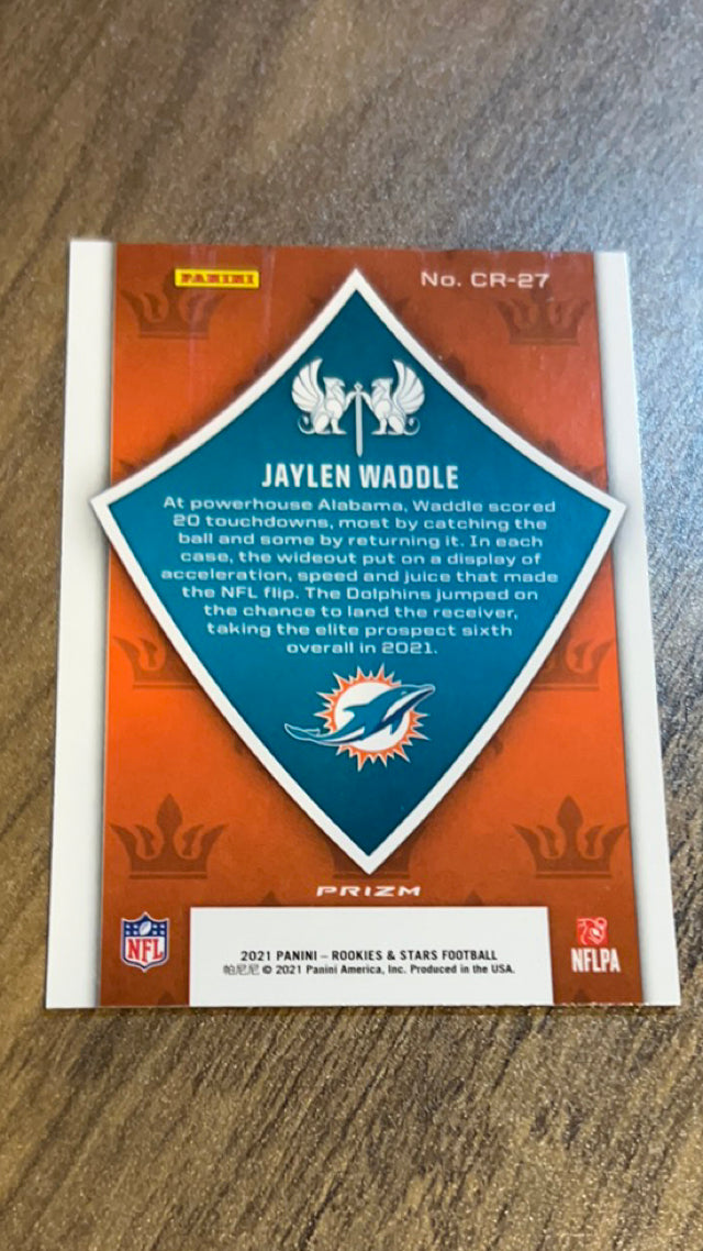 Jaylen Waddle Miami Dolphins NFL 2021 Panini Rookies & Stars - Crusade Silver CR-27 Panini