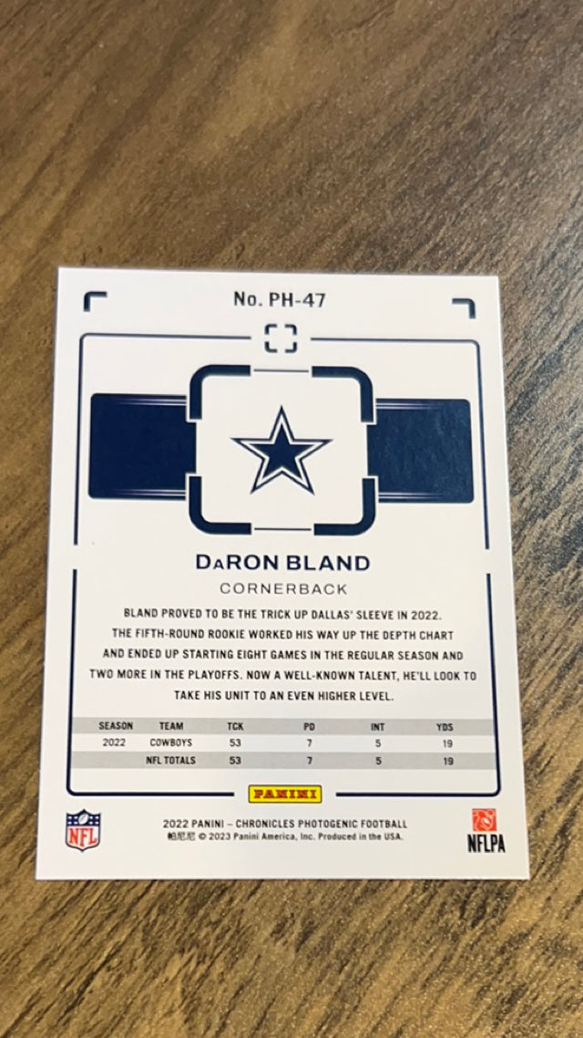 DaRon Bland Dallas Cowboys NFL 2022 Panini Chronicles - Photogenic Pink PH-47 Panini