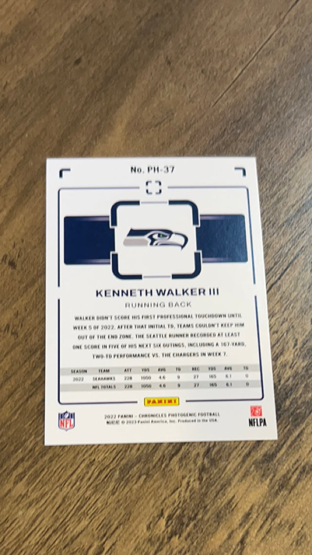 Kenneth Walker III Seattle Seahawks NFL 2022 Panini Chronicles: Photogenic PH-37 Panini