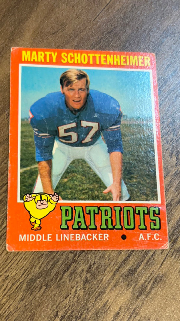 Marty Schottenheimer New England Patriots NFL 1971 Topps 3 RC