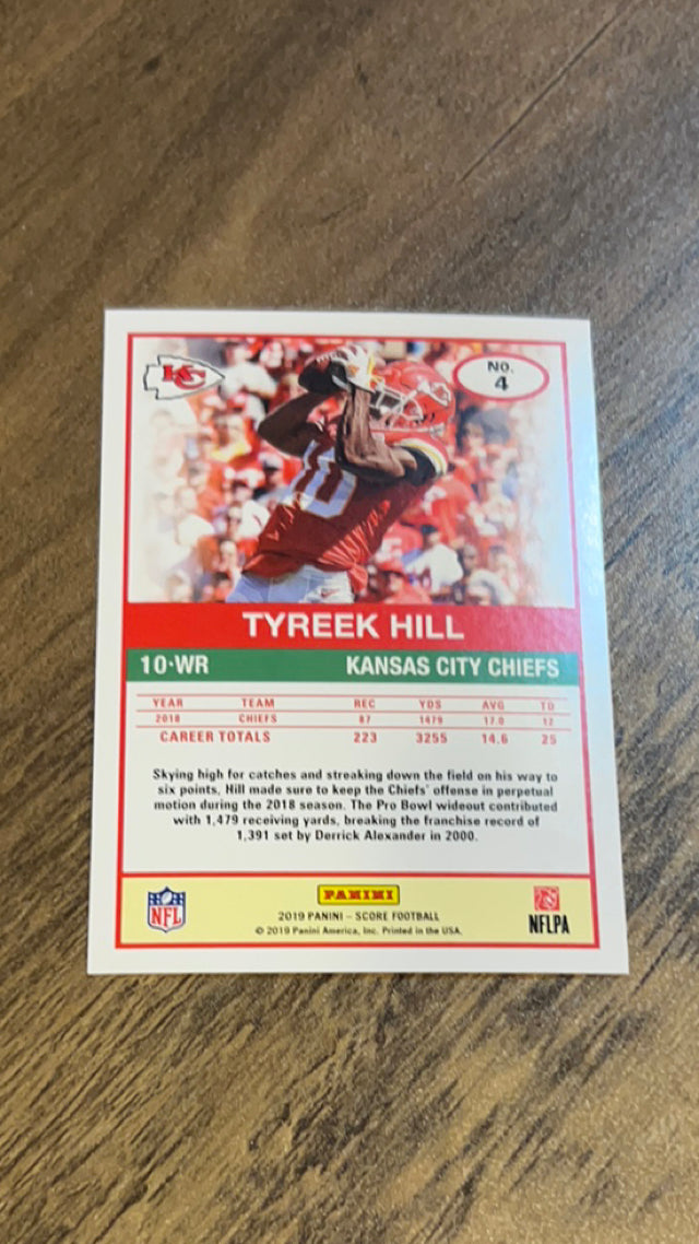 Tyreek Hill Kansas City Chiefs NFL 2019 Score 4 Panini