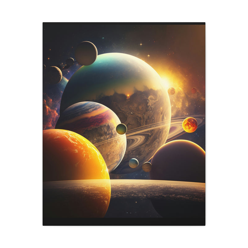 Stretched Canvas - Planets aligned Printify