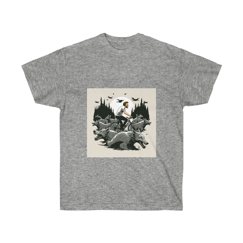 Unisex Ultra Cotton Tee - Riding with the Wolves Printify